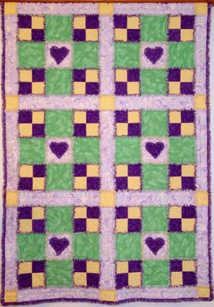 Fuzzy Hearts Quilt by Jeanne Prue