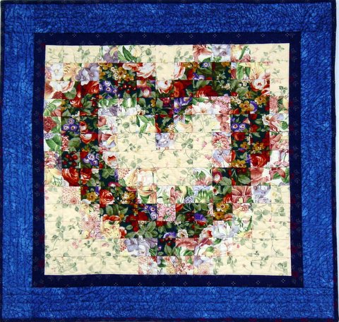 Watercolor Heart Quilt by Jeanne Prue