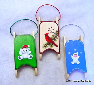 Sled Ornaments