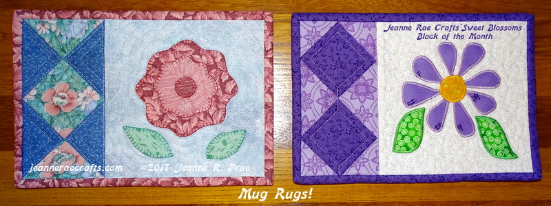 Sweet Blossoms block and mug rug