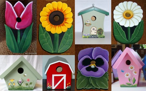 painted bird houses are classic decorative birdhouses that are fully 